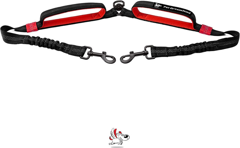 Premium Double Dog Leash for Small to Medium Breeds | Tangle-Free Coupler with Dual Control System