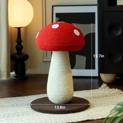 Durable Red Mushroom No-Chip Sisal Cat Scratcher - Interactive Tower for Indoor Kittens' Health, No Installation Required