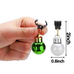 12PCS Christmas Bulb Beads Beard Ornament Colorful Christmas Clip Ball Ornament Xmas Beard Pendant Bright XMAS Ball