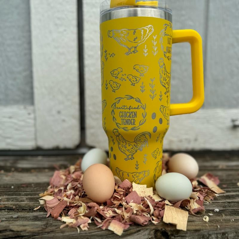 Engraved 40 Oz Chicken ”Tender” Tumbler - Double Insulated Stainless Steel with Full Wrap