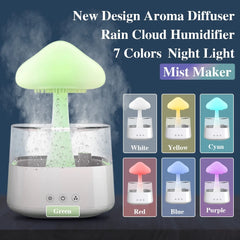 Professional title: ```Ultrasonic Mushroom Rain Air Humidifier with Aroma Diffuser and Colorful Night Lights```