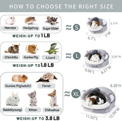 Hedgehog Bed and Accessories: Warm Sleeping Bag and Cage Supplies