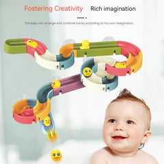 DIY Duck Slide Bath Toys , Wall Track Building Set Fun DIY Kit Birthday Gift for Family and Friends