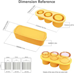 Ice Cube Trays for Freezer, Silicone Ice Tray with Lid for 20-40 Tumblers 3 Hollow Cylinder Ice Molds for Mug Reusable Large Ice Trays for Chilling Cocktails Whiskey