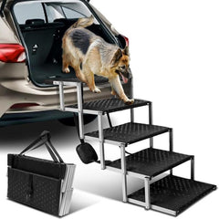 Roadpaws Portable Foldable Dog Car Ramp - Non-Slip Steps for Large Dogs, Supports Up to 200 lbs - Suitable for SUVs, Trucks, and Cars