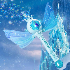 Frozen Automatic Bubble Machine Blower - Handheld Anna Magic Wand Windmill Bubble Stick for Summer Outdoor Fun for Kids