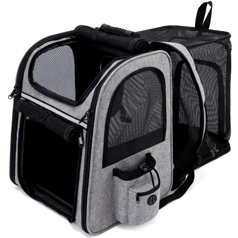 Portable and Expandable Cat Carrier Backpack, Breathable Double Shoulder Design for Pet Travel