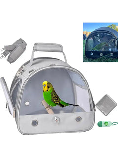 Portable Bird Cage Bag with Standing Perch, 1 Piece Small Lightweight Breathable Bird Cage with Shoulder Strap for Parrots, with Side Openings for Travel