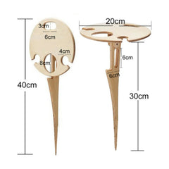 Professional title: "Portable Folding Outdoor Wine Table with Mini Wooden Round Desktop for Picnics, Travel, and Garden"