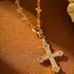 Daisy Chain Cross Necklace - Fashion Accessory for Women