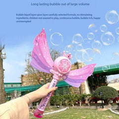 Frozen Automatic Bubble Machine Blower - Handheld Anna Magic Wand Windmill Bubble Stick for Summer Outdoor Fun for Kids