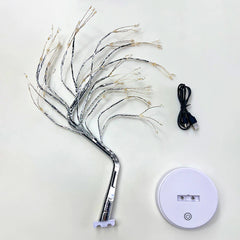 Professional title: "Decorative LED Tabletop Tree Lamp with Dual Power Options for Bedroom, Home, and Party Decor"