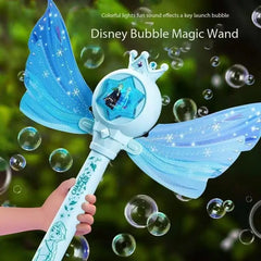 Frozen Automatic Bubble Machine Blower - Handheld Anna Magic Wand Windmill Bubble Stick for Summer Outdoor Fun for Kids