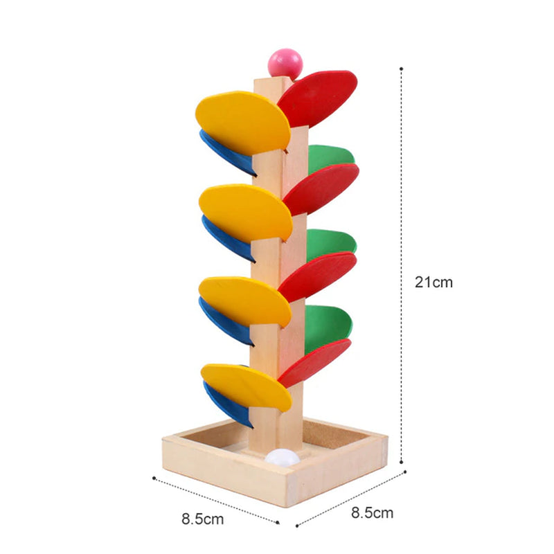 Montessori Rainbow Building Blocks Educational Toys Wooden Tree Petal Ball Running Track Building Blocks Early Education