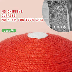 Durable Red Mushroom No-Chip Sisal Cat Scratcher - Interactive Tower for Indoor Kittens' Health, No Installation Required