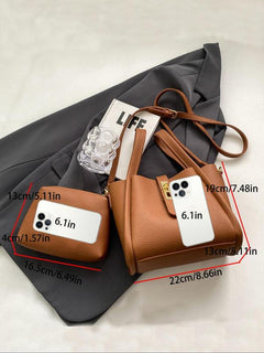 Women'S Solid Color Faux Leather Bucket Bag, Fashionable Crossbody Bag with Adjustable Strap, Casual Versatile Bucket Bag for Daily Used