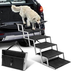 Roadpaws Portable Foldable Dog Car Ramp - Non-Slip Steps for Large Dogs, Supports Up to 200 lbs - Suitable for SUVs, Trucks, and Cars