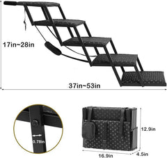 Roadpaws Portable Foldable Dog Car Ramp - Non-Slip Steps for Large Dogs, Supports Up to 200 lbs - Suitable for SUVs, Trucks, and Cars