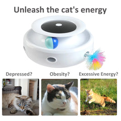 2-In-1 Interactive Cat Toys for Indoor Use - Electric Cat Balls and Mice for Enhanced Feline Entertainment, Dual Power Supplies, White