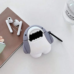 3D Cute Cartoon Shark Shape Soft Silicone Wireless Earphone Case for Airpods 1/2/3/Pro