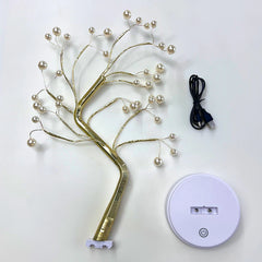 Professional title: "Decorative LED Tabletop Tree Lamp with Dual Power Options for Bedroom, Home, and Party Decor"