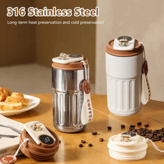 Premium Smart Thermos Bottle with LED Temperature Display - 316 Stainless Steel Portable Vacuum Tumbler Mug