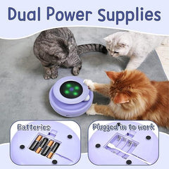 ORSDA Cat Toys 2-In-1 Interactive Cat Toys for Indoor Cats, Automatic Cat Toy Balls, Ambush Feather Kitten Toys with 6Pcs Attachments, Dual Power Supplies, Auto On/Off (Upgraded Version)