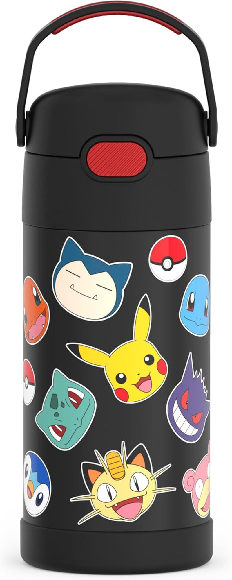 Pokémon FUNTAINER 12-Ounce Stainless Steel Vacuum Insulated Water Bottle with Straw and Lid for Kids