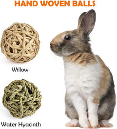 Natural Timothy Hay Chew Toys for Small Animals - Handmade Apple Wood Sticks for Rabbits, Guinea Pigs, Hamsters, Chinchillas, and Rats