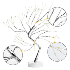 Professional title: "Decorative LED Tabletop Tree Lamp with Dual Power Options for Bedroom, Home, and Party Decor"