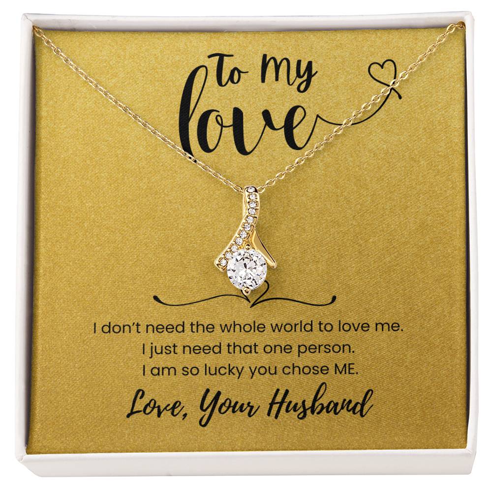 To My Love, Alluring Beauty Necklace, Gold, White Gold From Husband