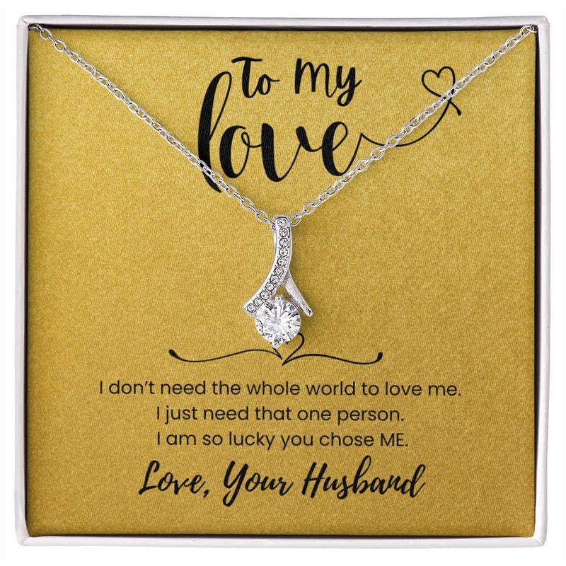 To My Love, Alluring Beauty Necklace, Gold, White Gold From Husband