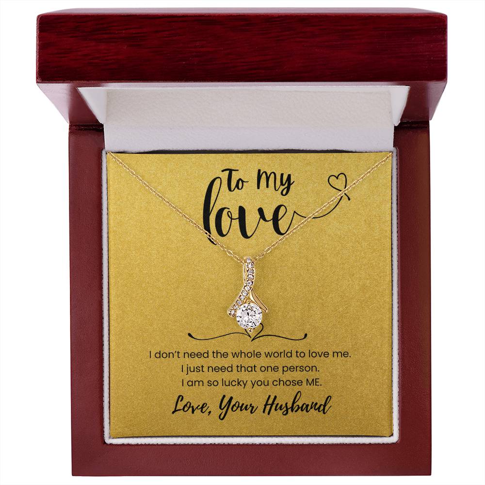 To My Love, Alluring Beauty Necklace, Gold, White Gold From Husband