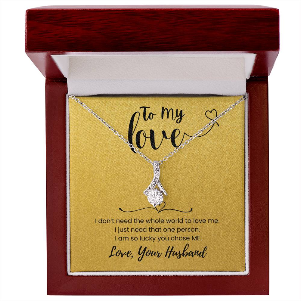 To My Love, Alluring Beauty Necklace, Gold, White Gold From Husband