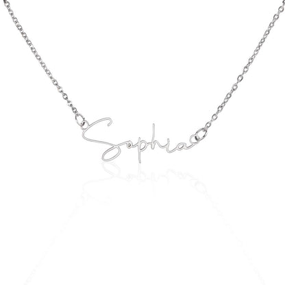 Customizable Signature Name Necklace with Daughter Message Card