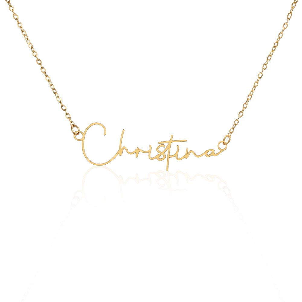 Customizable Signature Name Necklace with Daughter Message Card