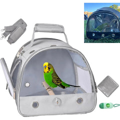 Portable Bird Cage Bag with Standing Perch, 1 Piece Small Lightweight Breathable Bird Cage with Shoulder Strap for Parrots, with Side Openings for Travel