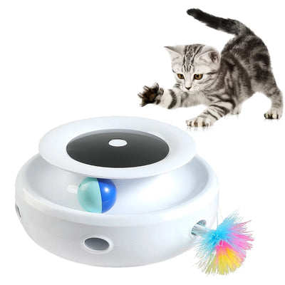 2-In-1 Interactive Cat Toys for Indoor Use - Electric Cat Balls and Mice for Enhanced Feline Entertainment, Dual Power Supplies, White