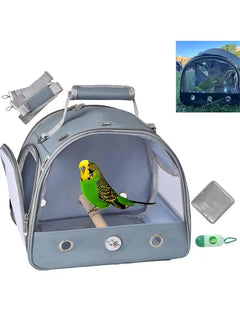 Portable Bird Cage Bag with Standing Perch, 1 Piece Small Lightweight Breathable Bird Cage with Shoulder Strap for Parrots, with Side Openings for Travel