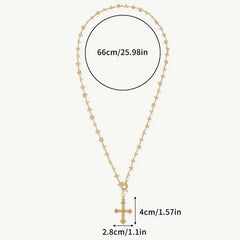 Daisy Chain Cross Necklace - Fashion Accessory for Women