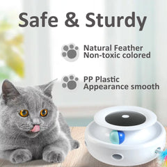 2-In-1 Interactive Cat Toys for Indoor Use - Electric Cat Balls and Mice for Enhanced Feline Entertainment, Dual Power Supplies, White