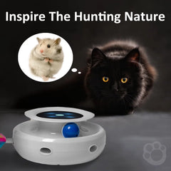 2-In-1 Interactive Cat Toys for Indoor Use - Electric Cat Balls and Mice for Enhanced Feline Entertainment, Dual Power Supplies, White