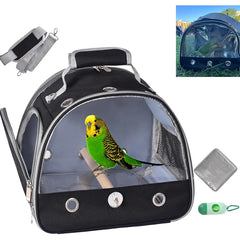 Portable Bird Cage Bag with Standing Perch, 1 Piece Small Lightweight Breathable Bird Cage with Shoulder Strap for Parrots, with Side Openings for Travel