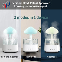 Professional title: ```Ultrasonic Mushroom Rain Air Humidifier with Aroma Diffuser and Colorful Night Lights```