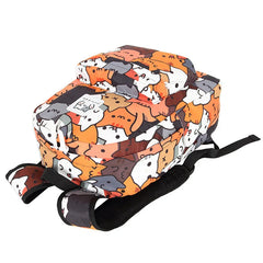 Anime Neko Atsume Women Backpack for Girls Boys Cute Cat Backyard Travel Rucksack Cute Cat Student Backpacks