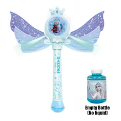 Frozen Automatic Bubble Machine Blower - Handheld Anna Magic Wand Windmill Bubble Stick for Summer Outdoor Fun for Kids