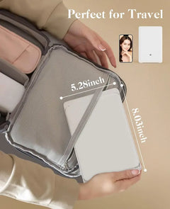 Jack & Rose Travel Mirror with Light, Travel Makeup Mirror with Magnification, Adjustable Height and Angle, Portable Folding Mirror Compact Cosmetic