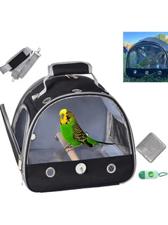 Portable Bird Cage Bag with Standing Perch, 1 Piece Small Lightweight Breathable Bird Cage with Shoulder Strap for Parrots, with Side Openings for Travel