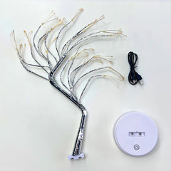 Professional title: "Decorative LED Tabletop Tree Lamp with Dual Power Options for Bedroom, Home, and Party Decor"