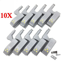 10Pcs/Set Kitchen Cupboard Lights LED Inner Hinge Lamp Lighting for Bedroom Wardrobe Closet under Cabinet Lights